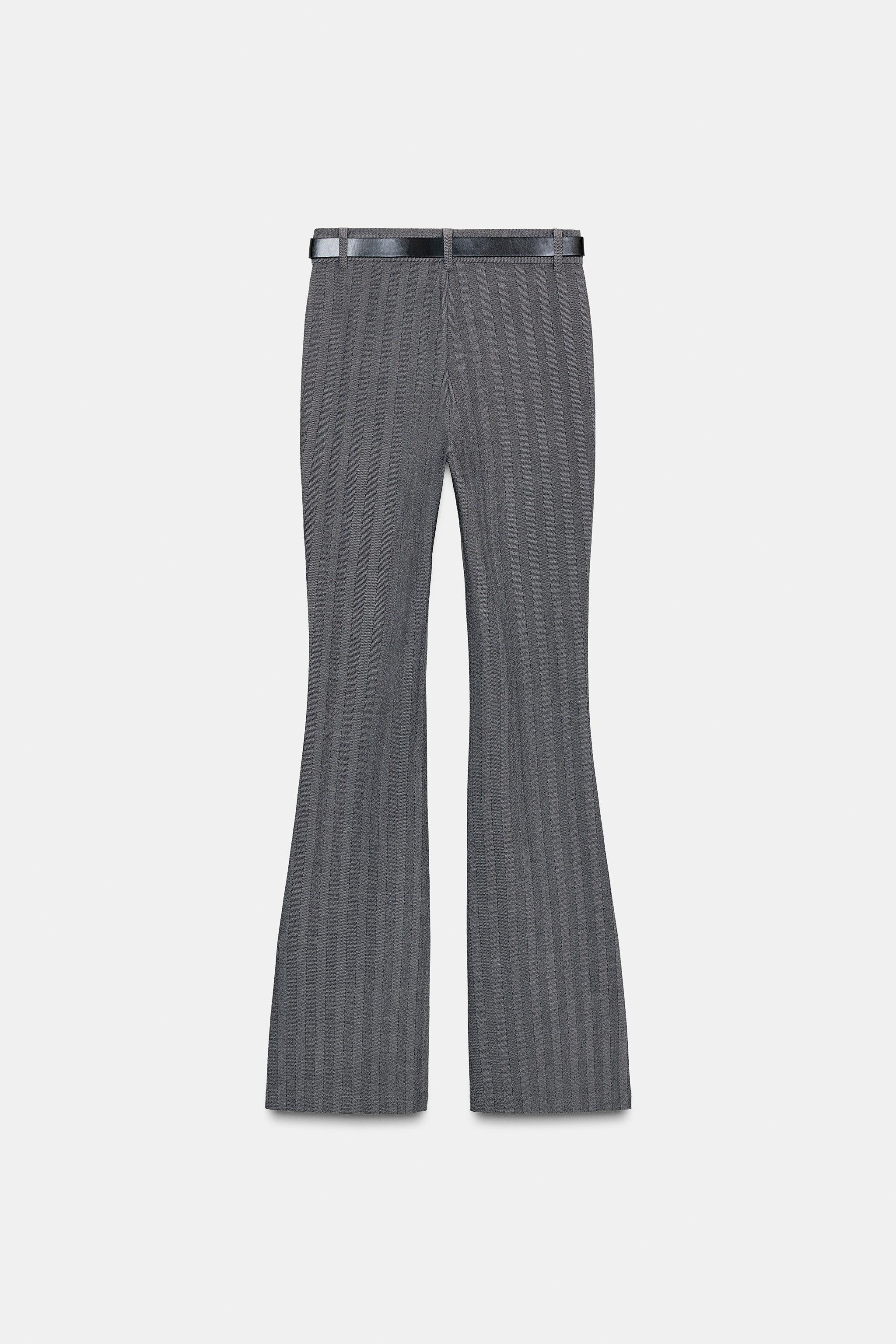 HERRINGBONE FLARE LEGGINGS WITH BELT